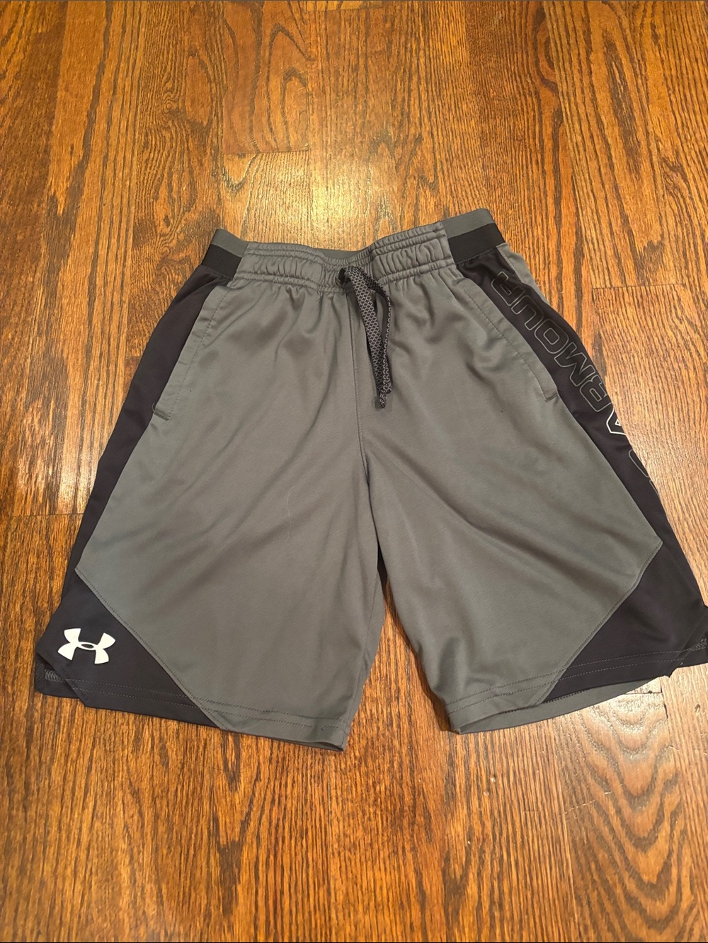 Under Armour Kids Gray and Black Athletic Shorts